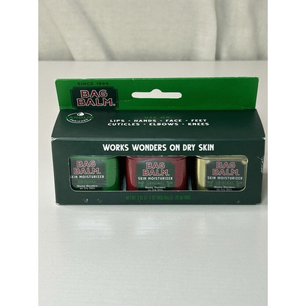 Bag Balm Skin Moisturizer Mini Tin Set of 3 Colors Limited Edition New